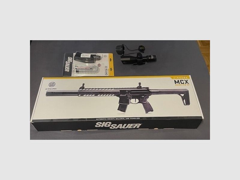 Sig Sauer MCX GEN 2 + Zubehör + 5x 88 gr. CO2 Kartuschen