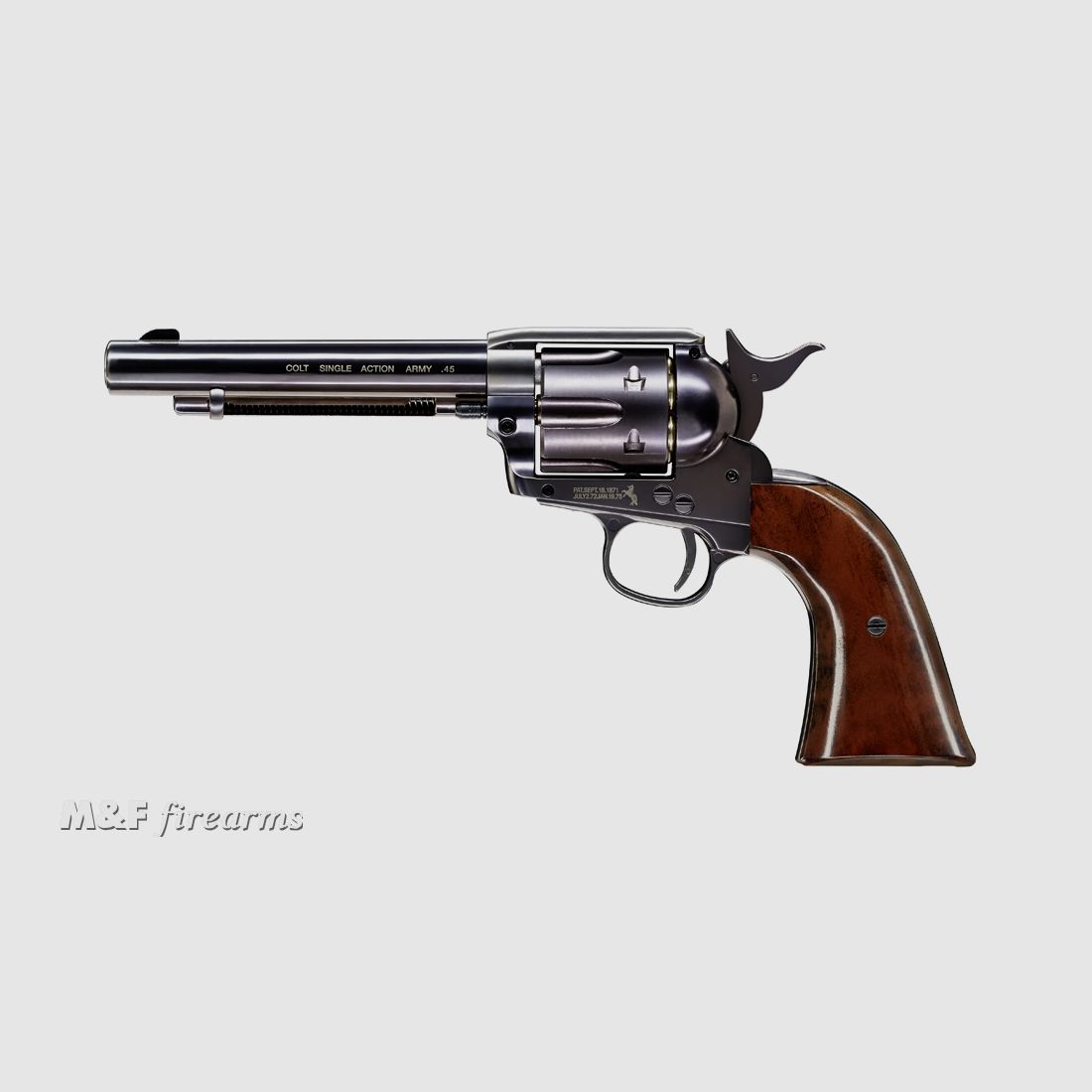 Colt SAA Peacemaker .45- 5 1/2" Mitternachtsblau braune Griffschalen Co2 Kaliber 4,5 mm (.177) Diabolo