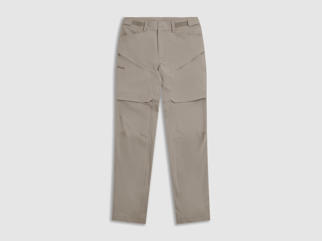Bergans Convertible Zip-Off Softshell Pantalons Hommes Rock Taupe 58