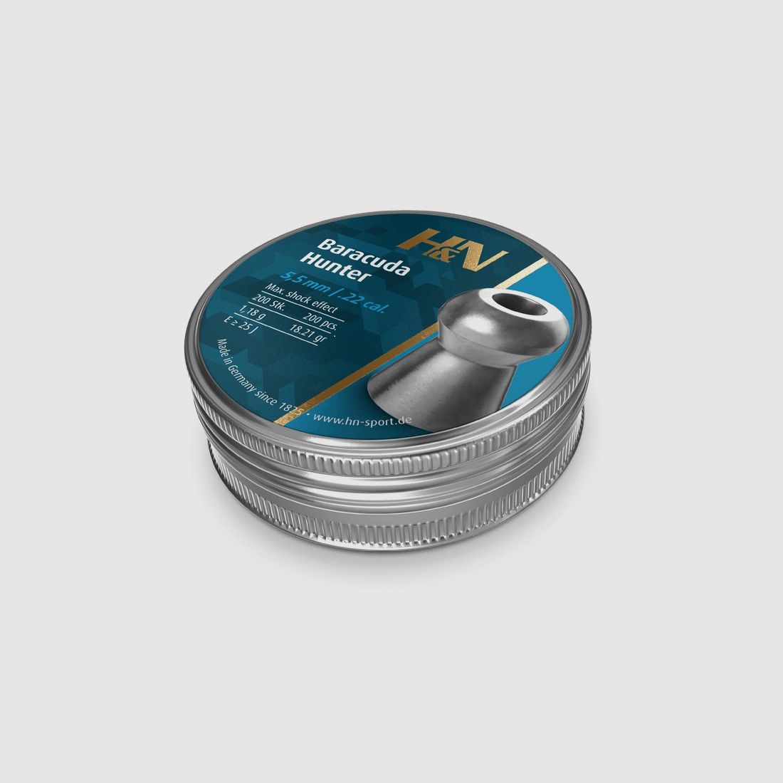 PRAWDZIWE kal. 5,5 H & N Diabolo Barracuda Green 5,50mm 0,84g - 12,96grs