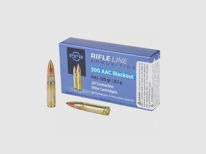 PPU 300 AAC BLACKOUT FMJ 125GR Munition, Bild 1 von 2
