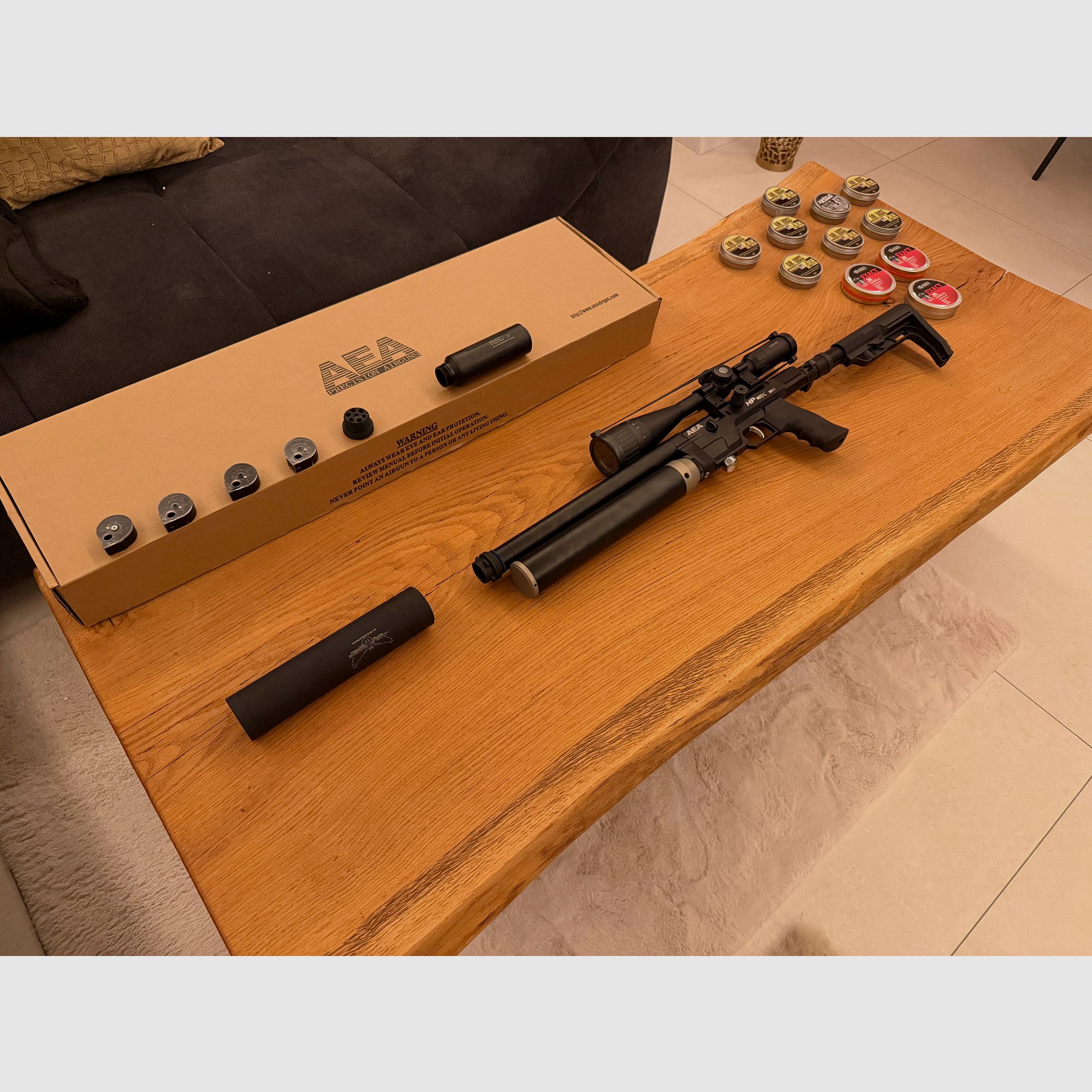 AEA HP Max MK2 + !!900 shots!! + JADS silencer + Hawke scope + lots of accessories
