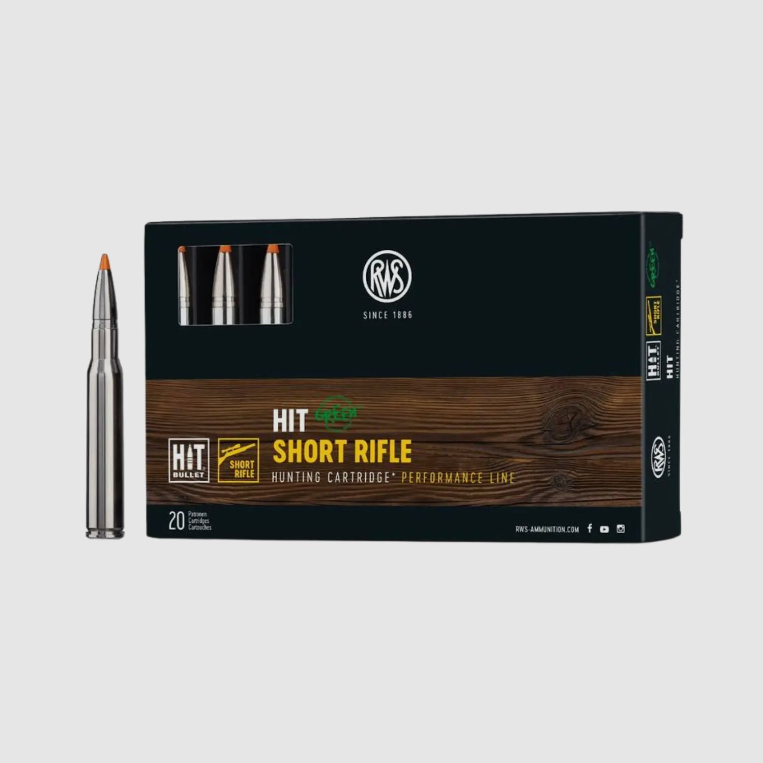 RWS 8x57IS HIT Short Rifle 160gr 20-colpi