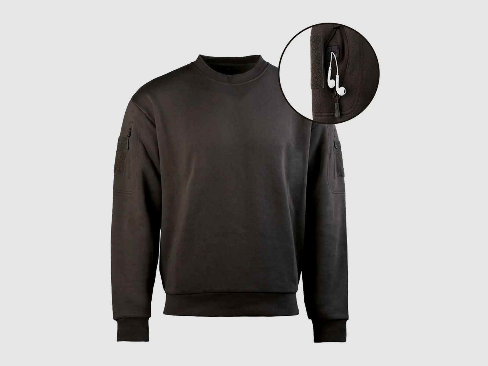 Mil-Tec Mil-Tec Sweatshirt Tactical Sweatshirt Rundhals - Schwarz / 3XL