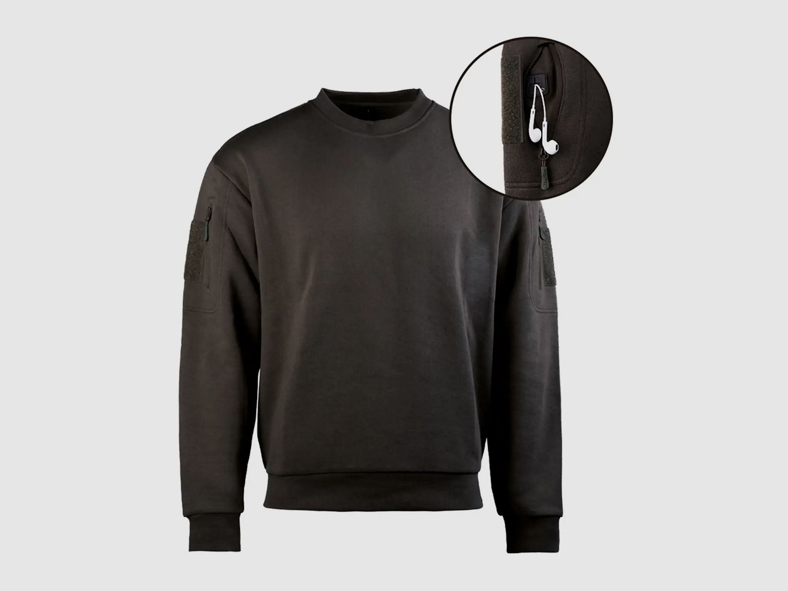 Mil-Tec Mil-Tec Sweatshirt Tactical Sweatshirt Rundhals - Schwarz / 3XL