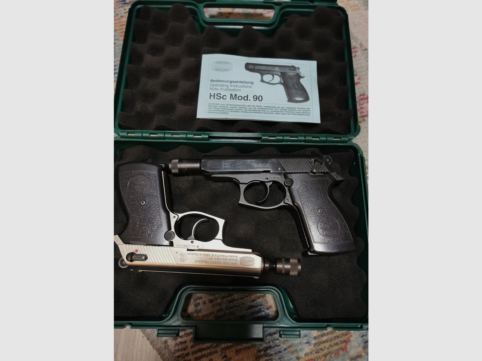 Mauser HSC 90 Para Srebrny/Czarny Broń kolekcjonerska z PTB Wolna od 18 roku życia