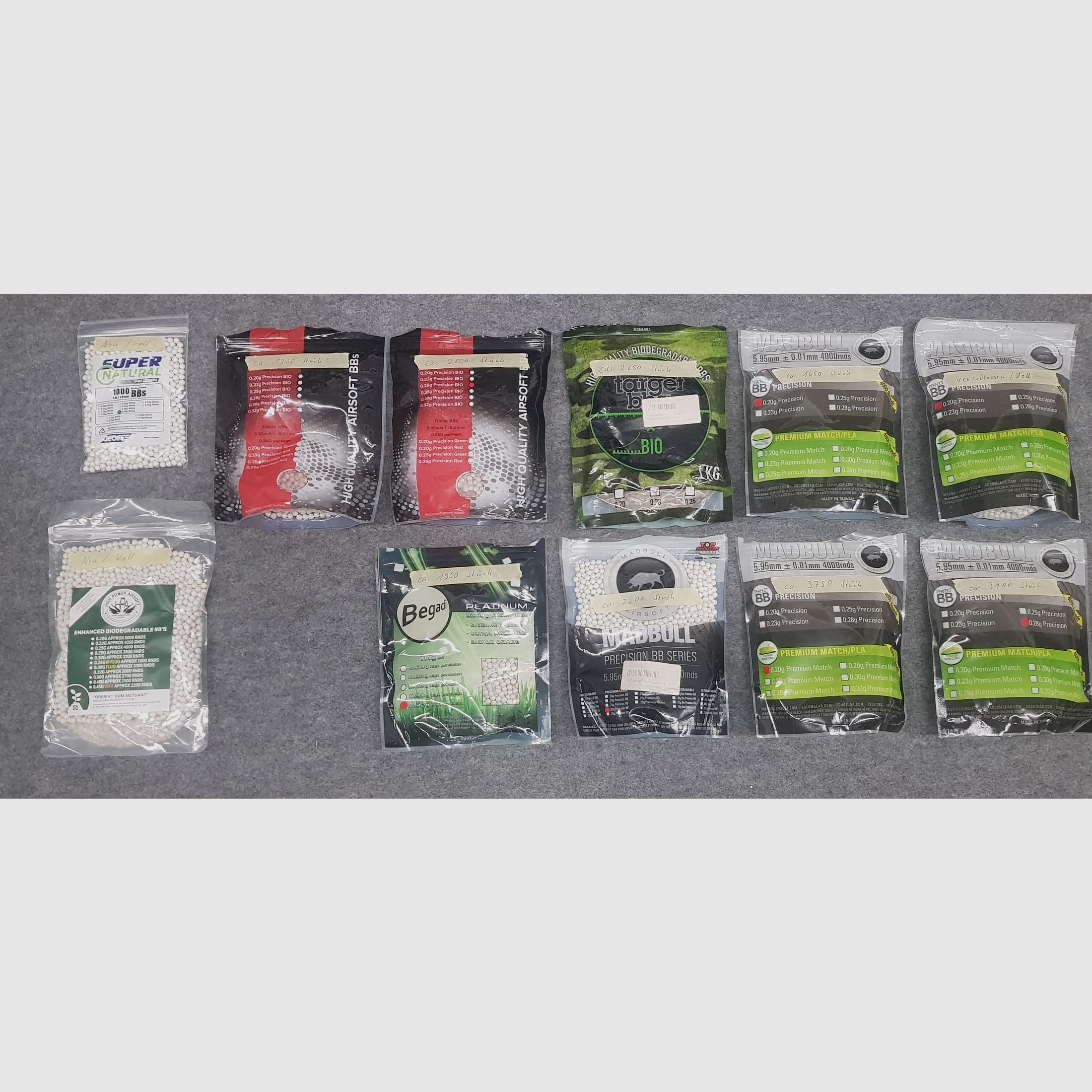 Konvolut Kugeln Munition Spieler Ausrüstung Federdruck Gas AEG S-AEG Softair Pistole 6mm BB Airsoft