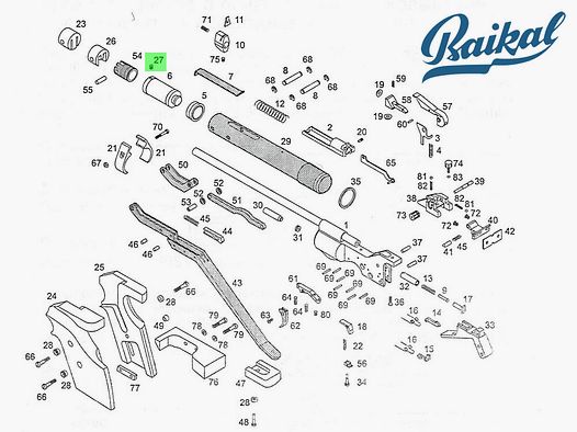 Madenschraube (Screw) fĂĽr Match-Luftpistole Baikal MP-46M