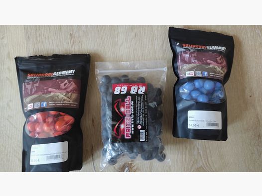 Rubberballs, proiettili in plastica dura, proiettili in gomma cal.68 armi a gas CO2 Totale 300 pallini