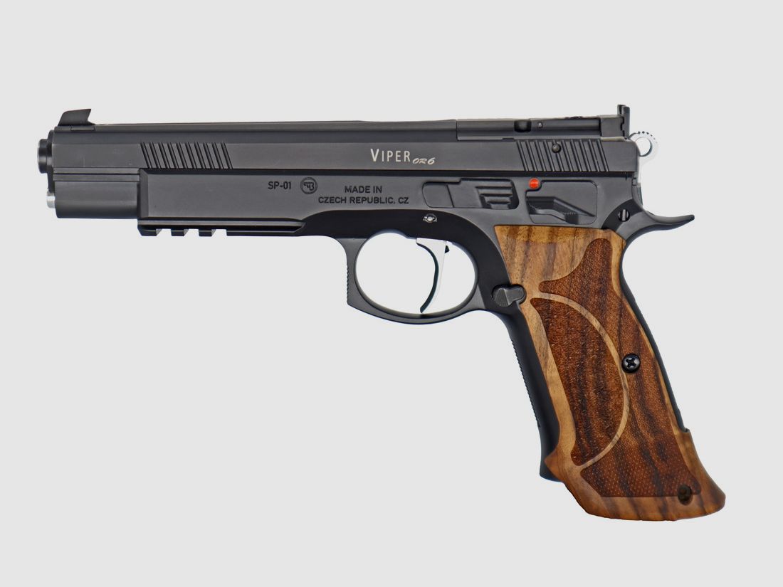Waffen-Oschatz CZ75 Viper 6 inch met SAO-trekker - Optiek Klaar - Karl Nill Matchgreep