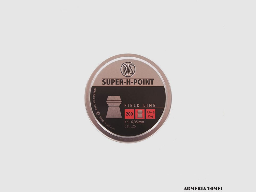 RWS – SUPER – H – POINT – FIELD LINE Kal. 6,35 mm / .25 – 1,62 g / 25 gr konf. 200 St.