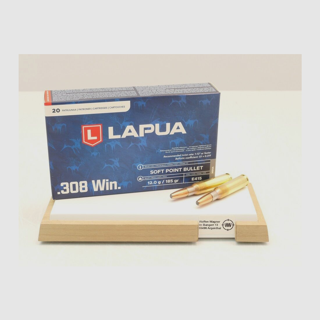 Lapua Mega 12g/185grs à20 .308 Win