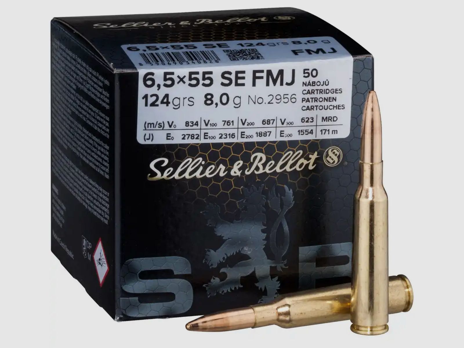 Sellier & Bellot 171317 6,5x55 FMJ 8,0g 124grs. 50St.