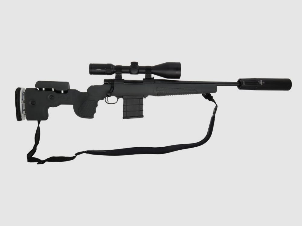 Howa M1500 GRS Fenris culata, cargador intercambiable, paquete completo con visor 3-12x56, silenciador, montajes, imagen 4 de 10