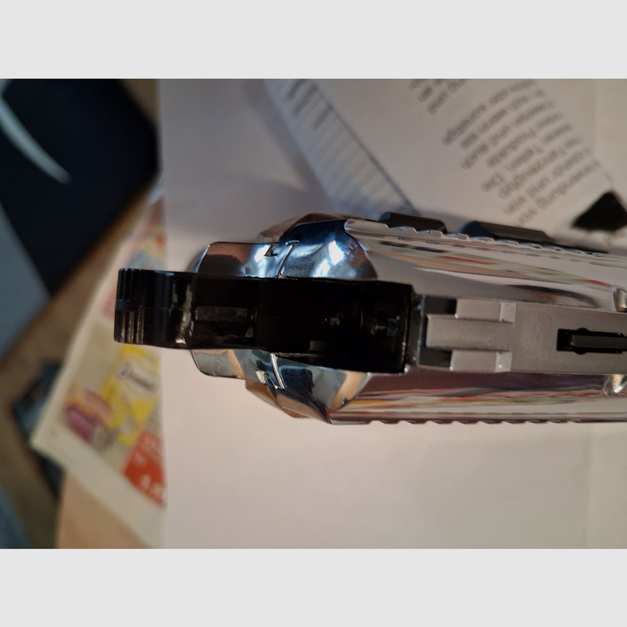Zoraki 914 chrome (PTB-972), with wooden grips, spare magazine (like new)