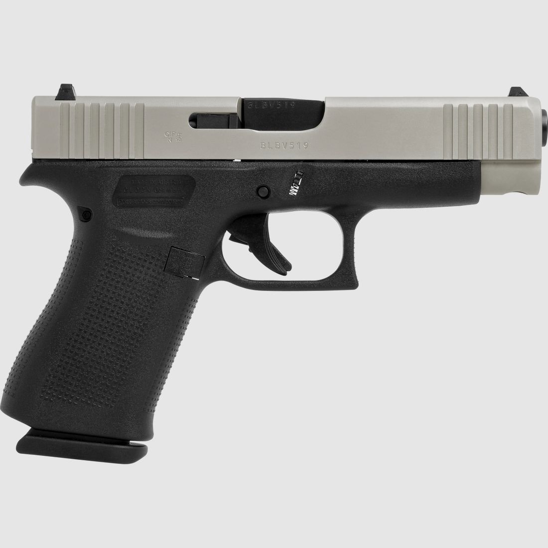 Glock Pistole G48 Silver Slide FS 9mm Luger 4.17″ / 106 mm 10+1, Compact Slimline