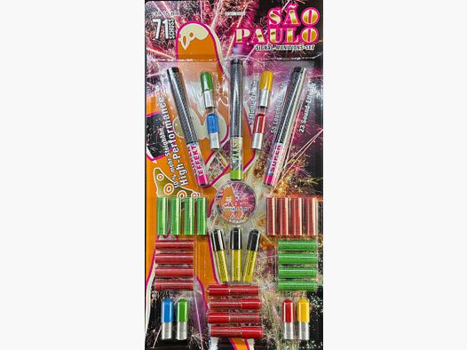 Umarex 4.1493 Sao Paulo 71 Schuss verschiedene Effekte 15mm Pyro Leucht Sound Multi Paket