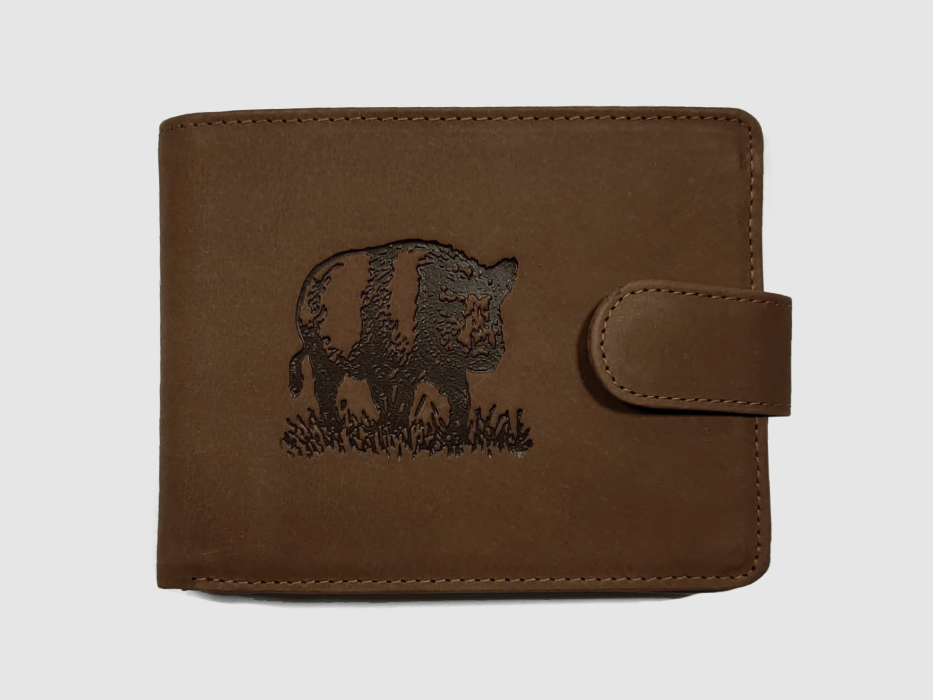 Lederportemonnaie mit Verschluss und Motiv (Wildschwein), Bild 1 von 3