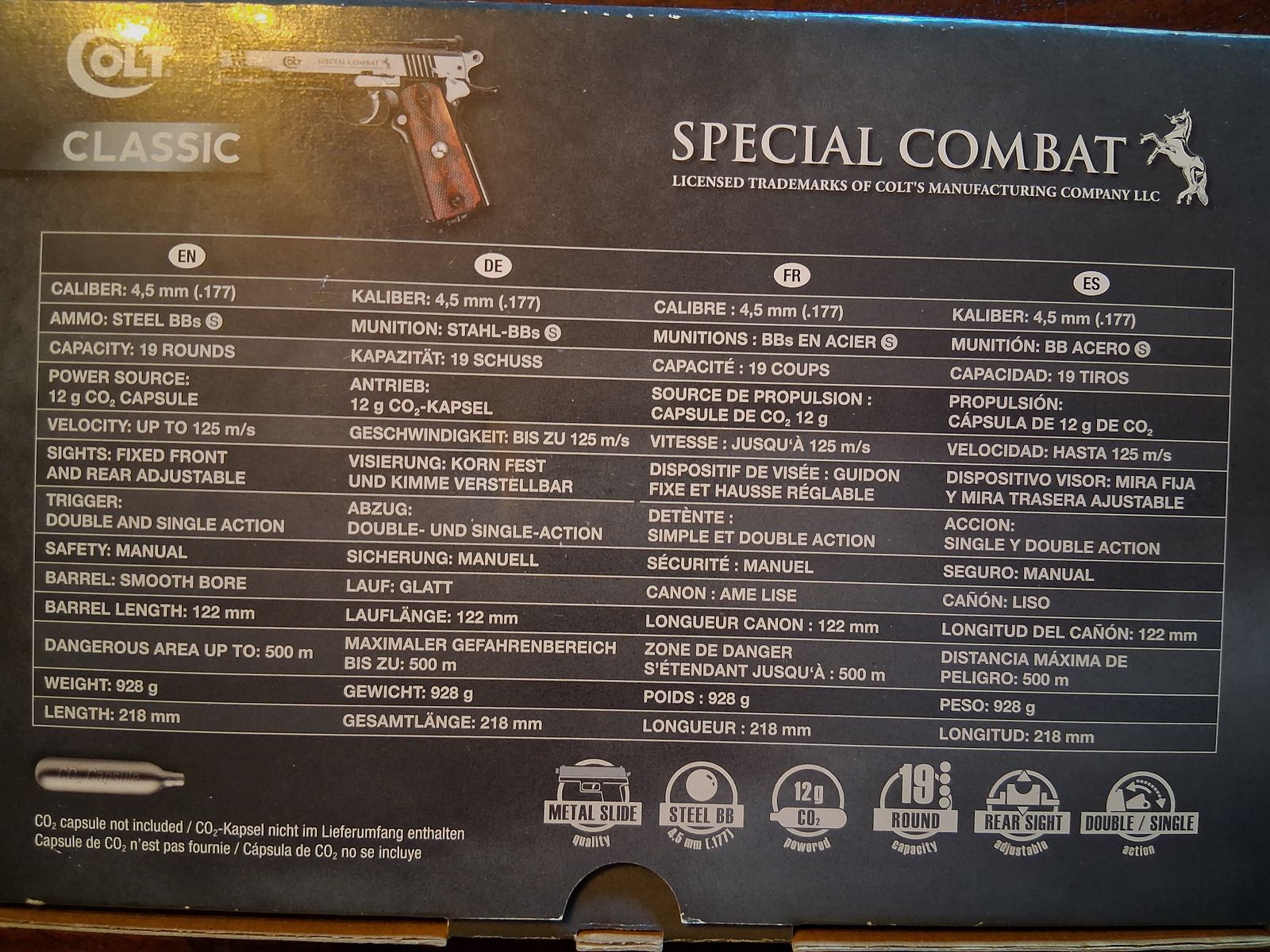 Colt 1911A1 CO² caliber .177 /4.5mm BB