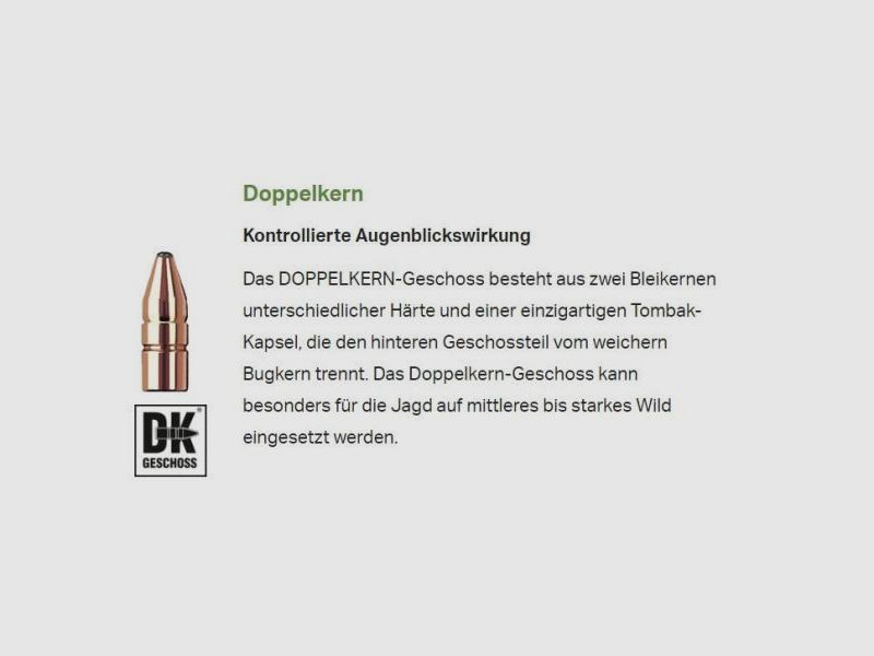 RWS Kugelpatronen 6,5x57 DK 20 Stk   9,1g/140grs