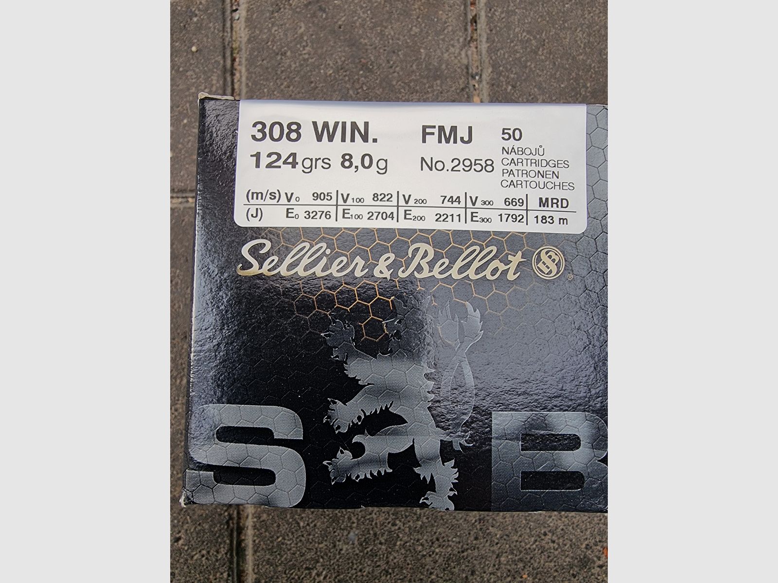 Sellier & Bellot .308 Win. Full metal jacket 9,5g/147grs et 8,0g/124grs