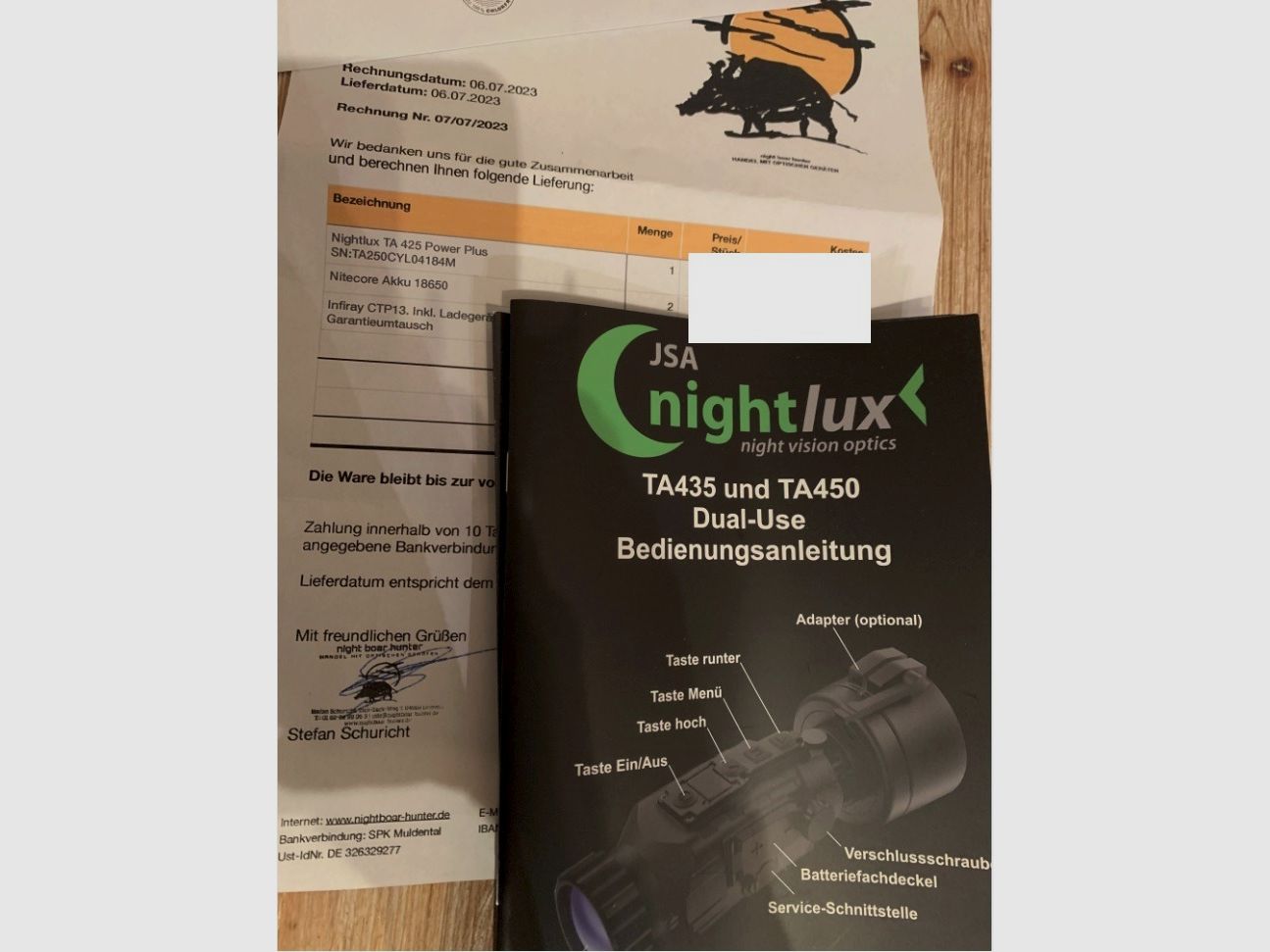 Wärmebild Kamera Vorsatzgerät JSA/Guide Nightlux TA425 Power Plus!