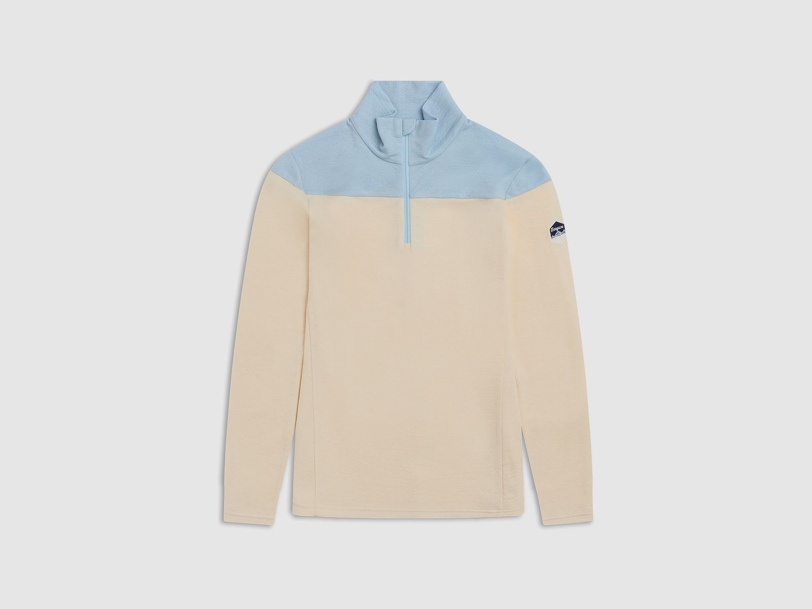 Bergans Inner:Dual Merino Half-Zip Thermoshirt Women Cream/Light Dusty Blue XL