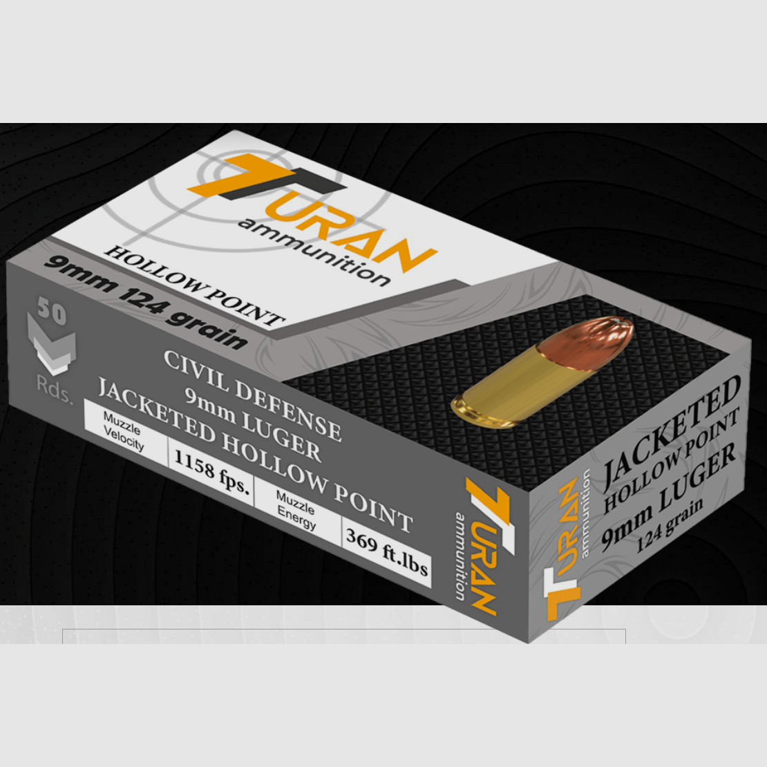TURAN 9x19mm JHP 124 gr Pistoolmunitie