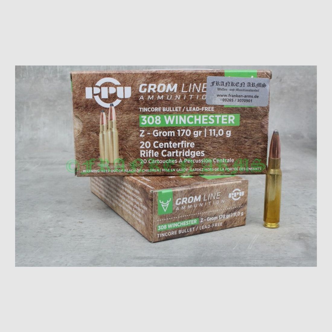 PPU Z-GROM .308 Win. 170gr. 11.0g 20 pieces bulk prices