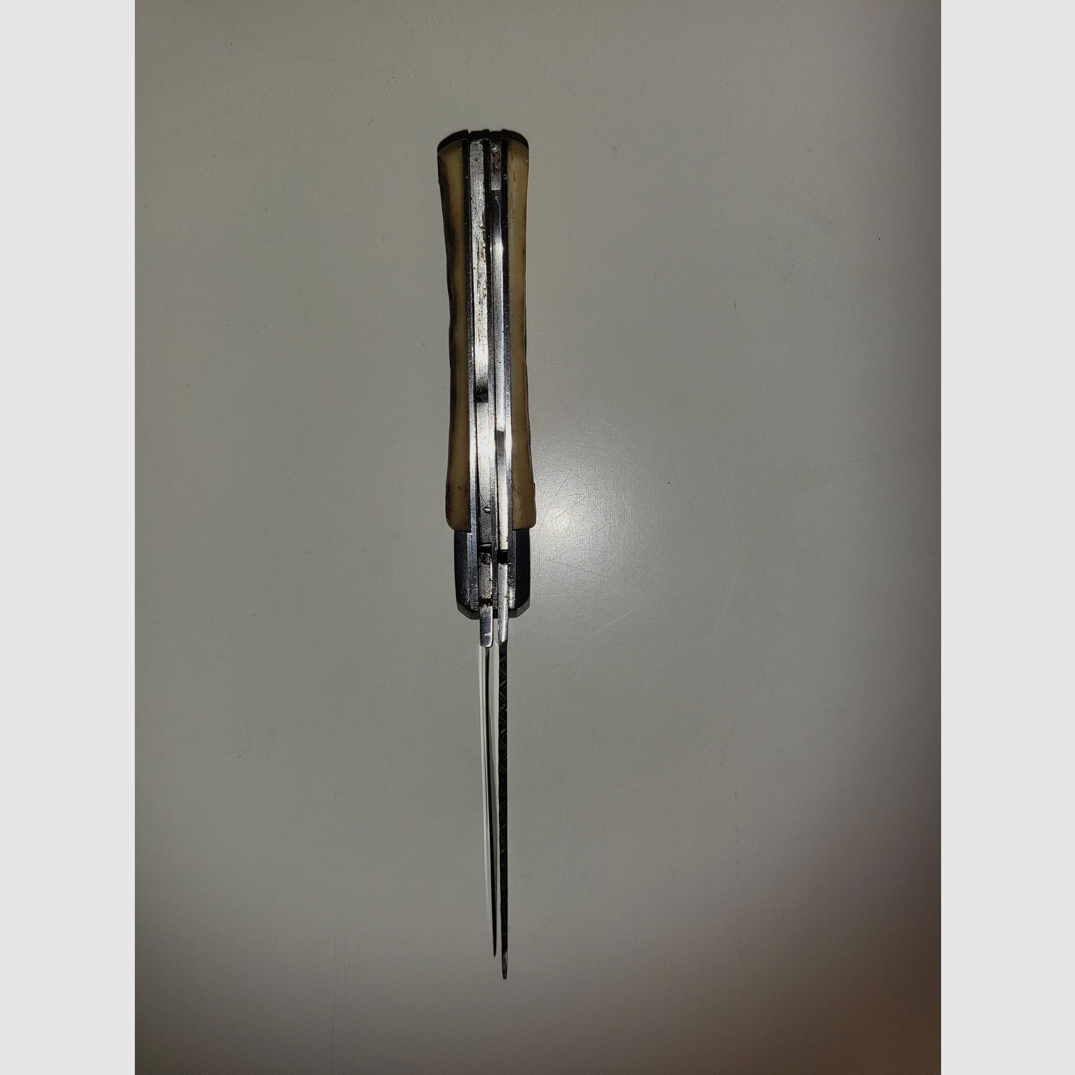 GML Leegebruch Jagdtaschenmesser – Handarbeit – Echtes Hirschhorn – DDR Rarität