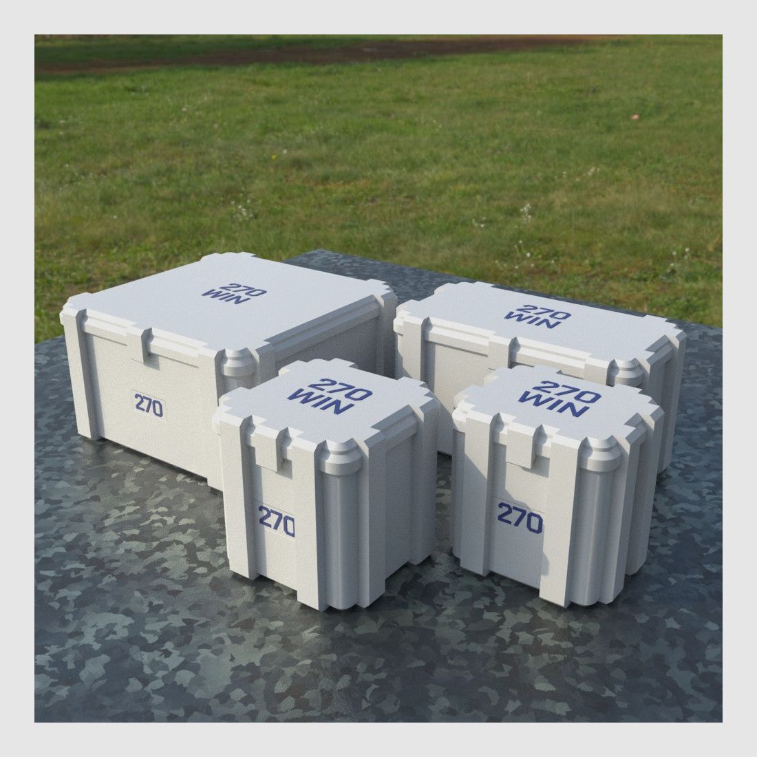 Boîte à munitions Filamelt / .270 Winchester / 'couvercle rabattable' / boîte à cartouches, boîte à munitions