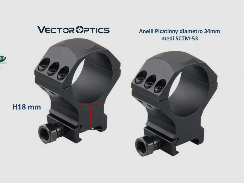 VECTOR OPTICS Picatinny-Ringe Durchmesser 34mm mittel SCTM-53