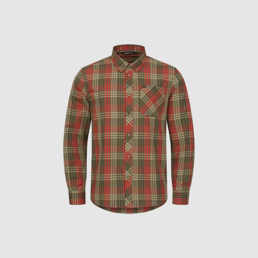 Blaser Herren Leinenhemd Levin Braun/Rot Kariert