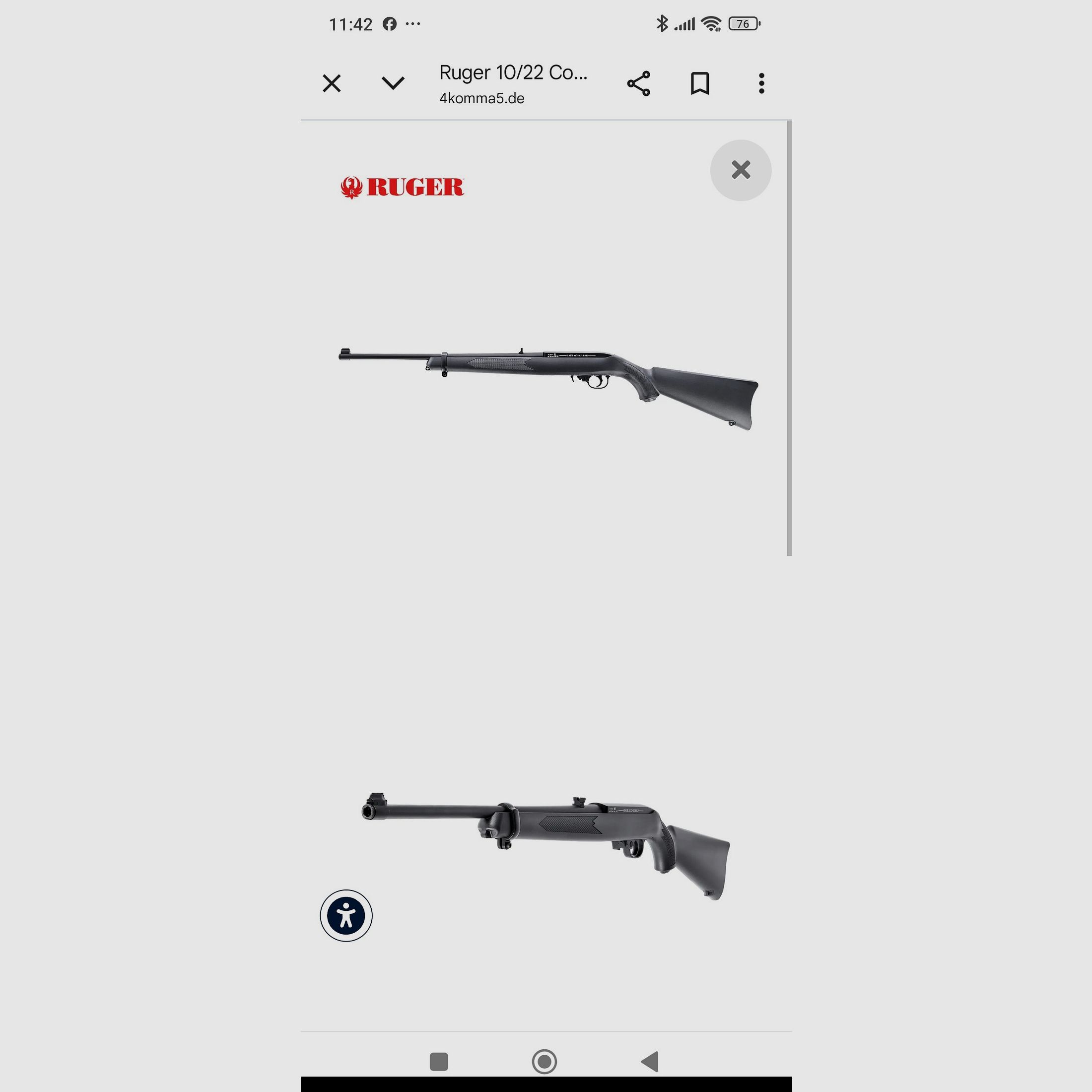 Ruger 10/22 carabine à air CO2 comme neuf