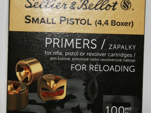 Sellier&Bellot Zündhütchen Small Pistol S.P. 100 Stück > S+B S&B ! Endlich lieferbar ! 4,4SP Boxer