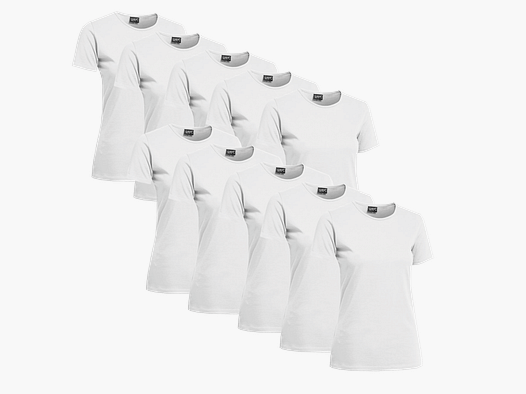 Clique T-Shirt Damen 10er-Pack Weiß