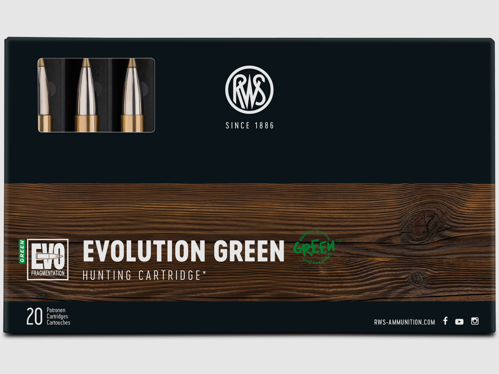 RWS 7mmRemMag. EVO Green 8,2g Bleifreie Büchsenpatronen