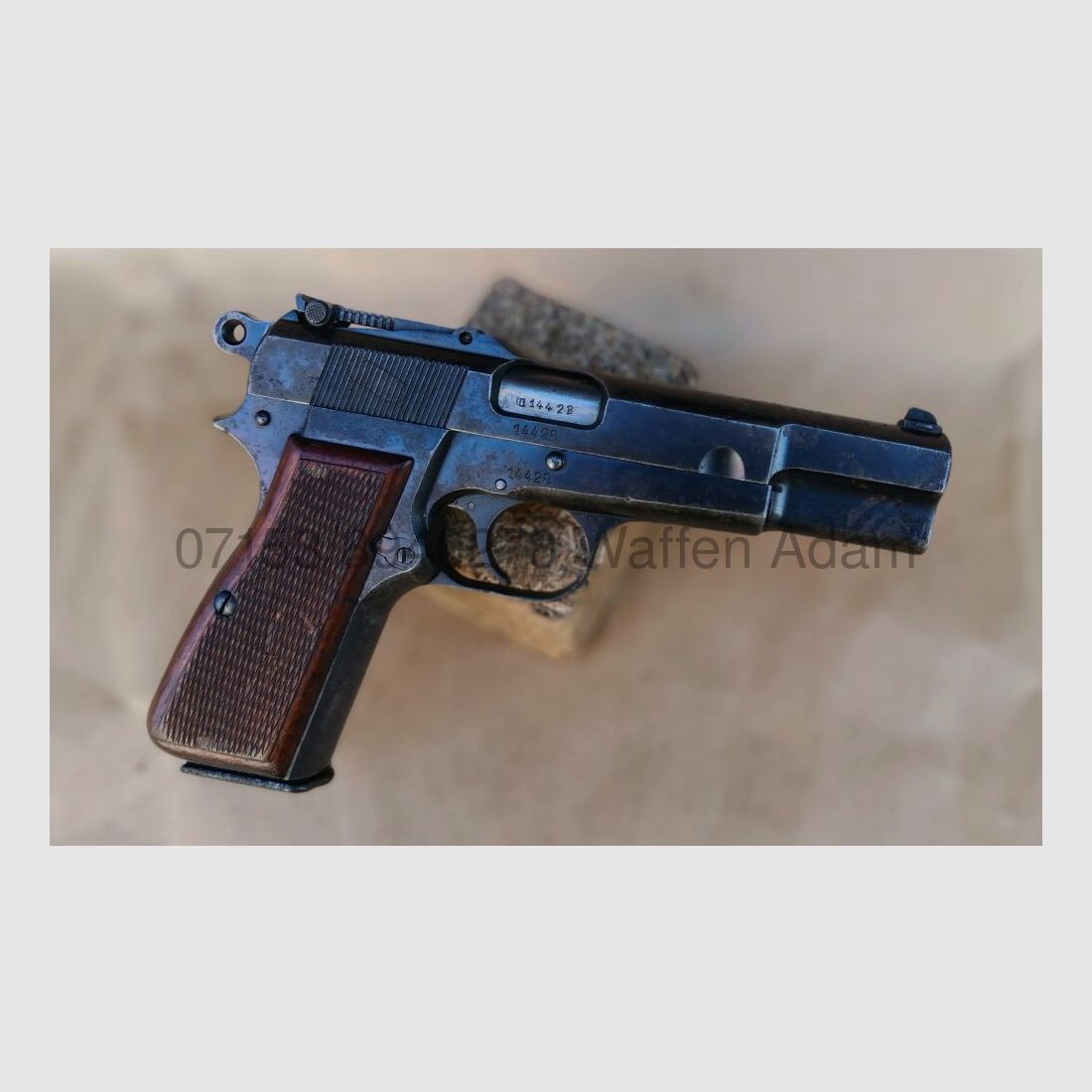 FABRIQUE NATIONAL WKII FN High Power - M.1935 met gleuf voor aanslagkolf, schuifvisier