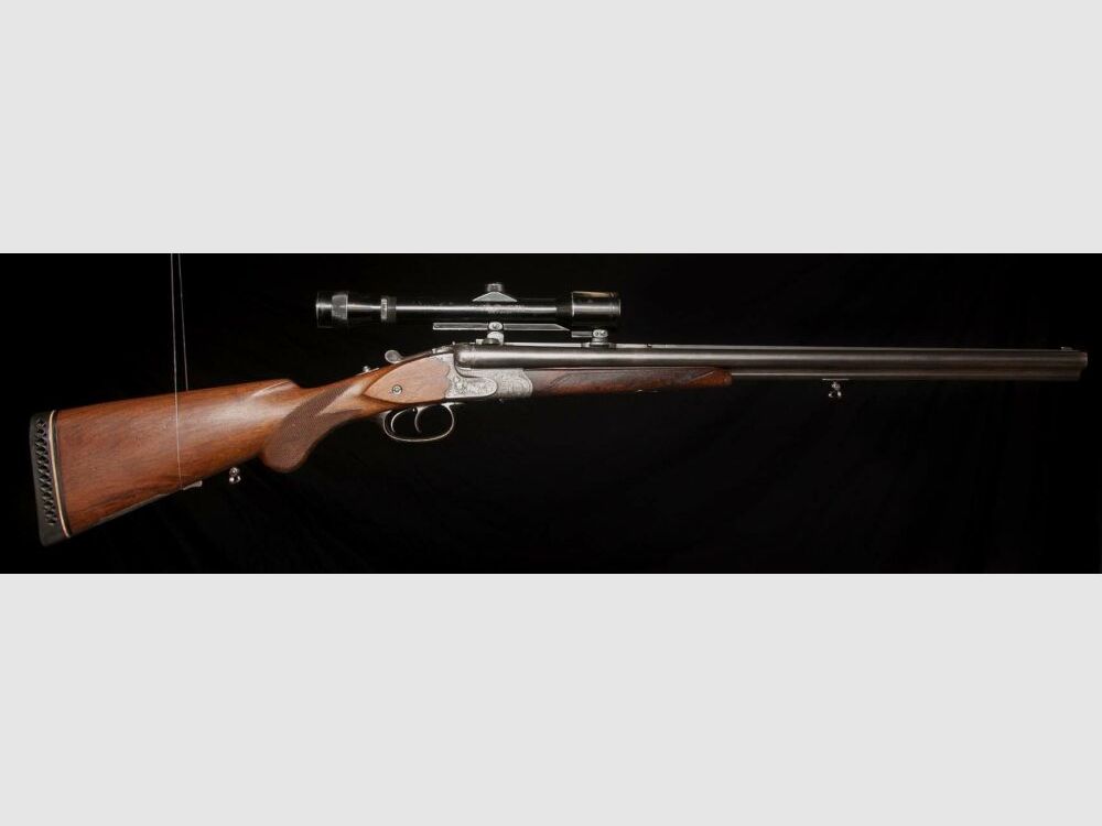 Pre-war drilling Kunz with engraving and stock magazine, year of manufacture 1936