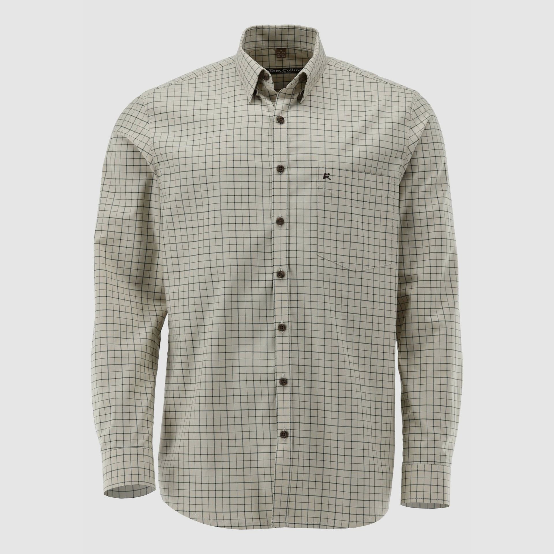 Tom Collins Camicia da uomo Regular Fit – Beige a quadri, immagine 1 di 3