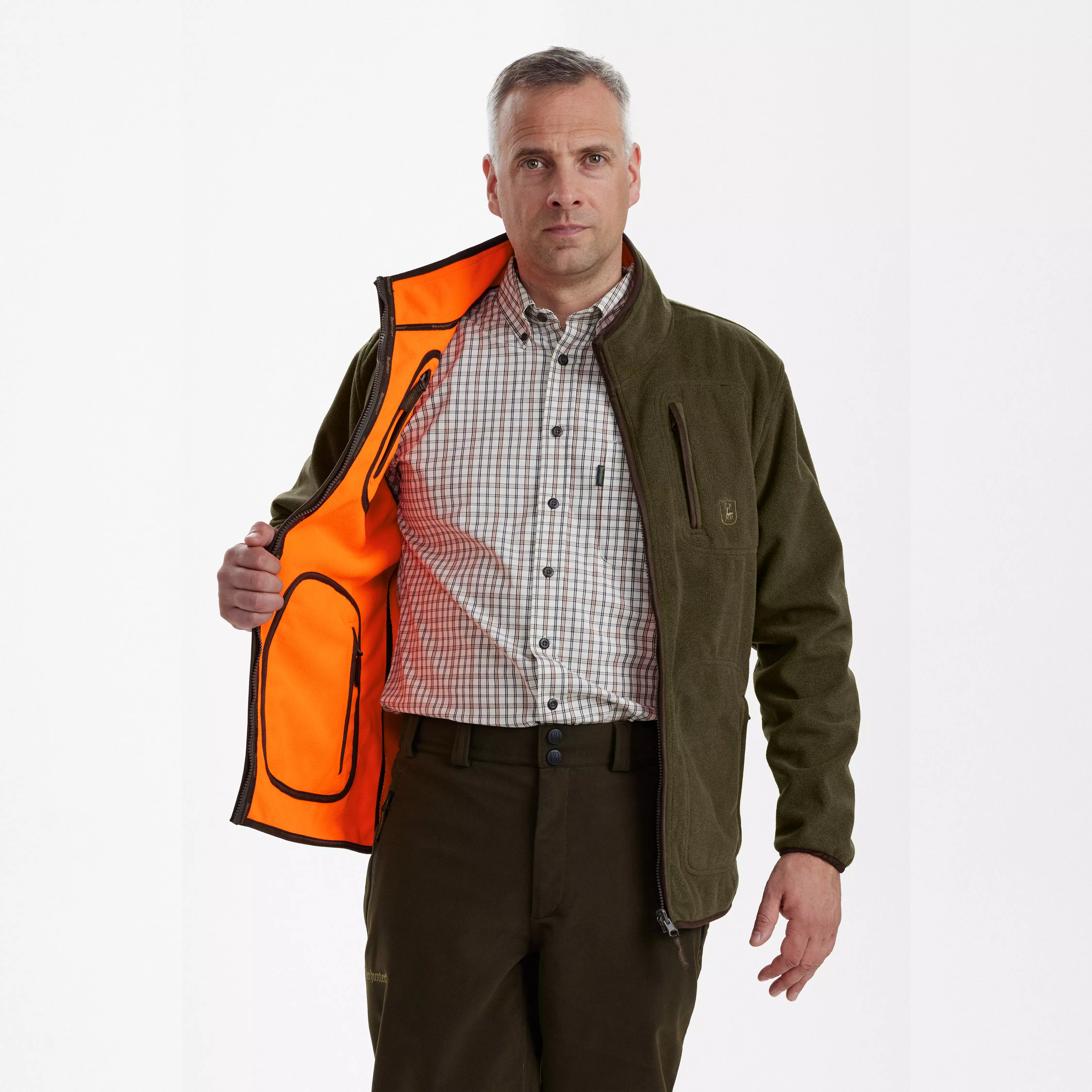 Gamekeeper giacca in pile bonded - reversibile - arancione, immagine 2 di 7