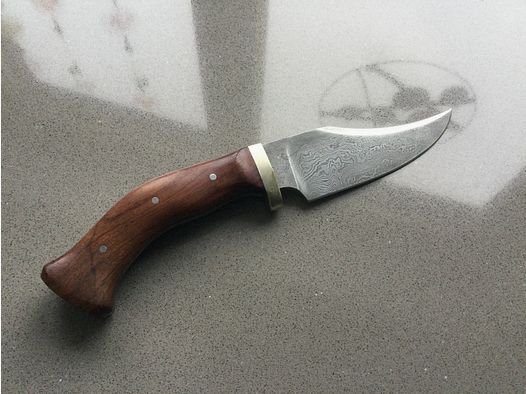 Jagdmesser, hochwertig, wunderschön, sehr schöne Klinge. Damaszener Stahl