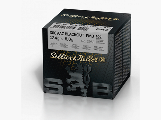 300 AAC Blackout S&B FMJ 124gr VE100