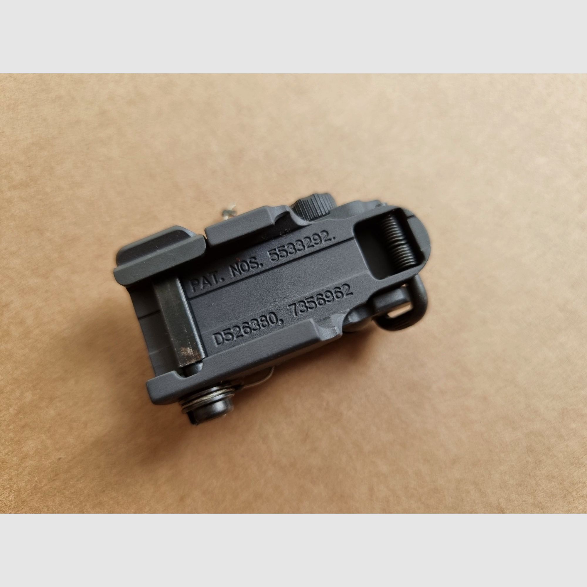 *RARA* A.R.M.S. - Sistema de riel #50-C con miras de gas plegables #41-BL y miras traseras #40-L - AR15 de los 2000