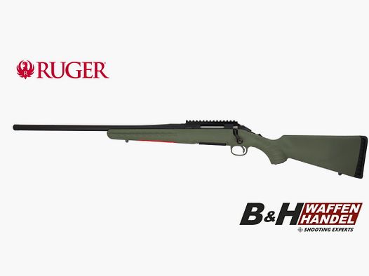  Ruger American Rifle Predator LINKS Repetierer / LL 56cm / Laufgewinde / moos grün