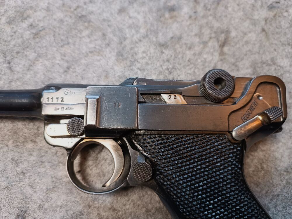 Mauser S/42 Luger P.08 1918 langer Lauf + Repro Holster Schaft
