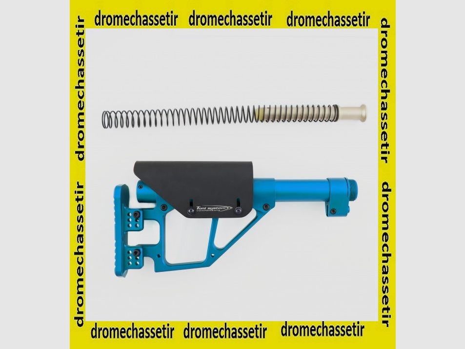 verstelbare aluminium kolf MIL-SPEC bufferveer blauw