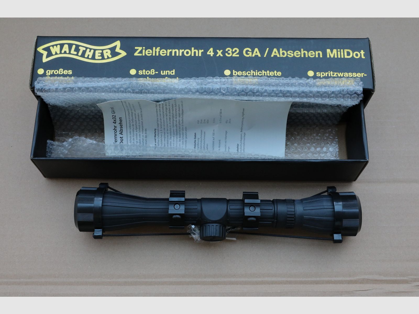 Walther Zielfernrohr 4x32 GA Absehen MilDot