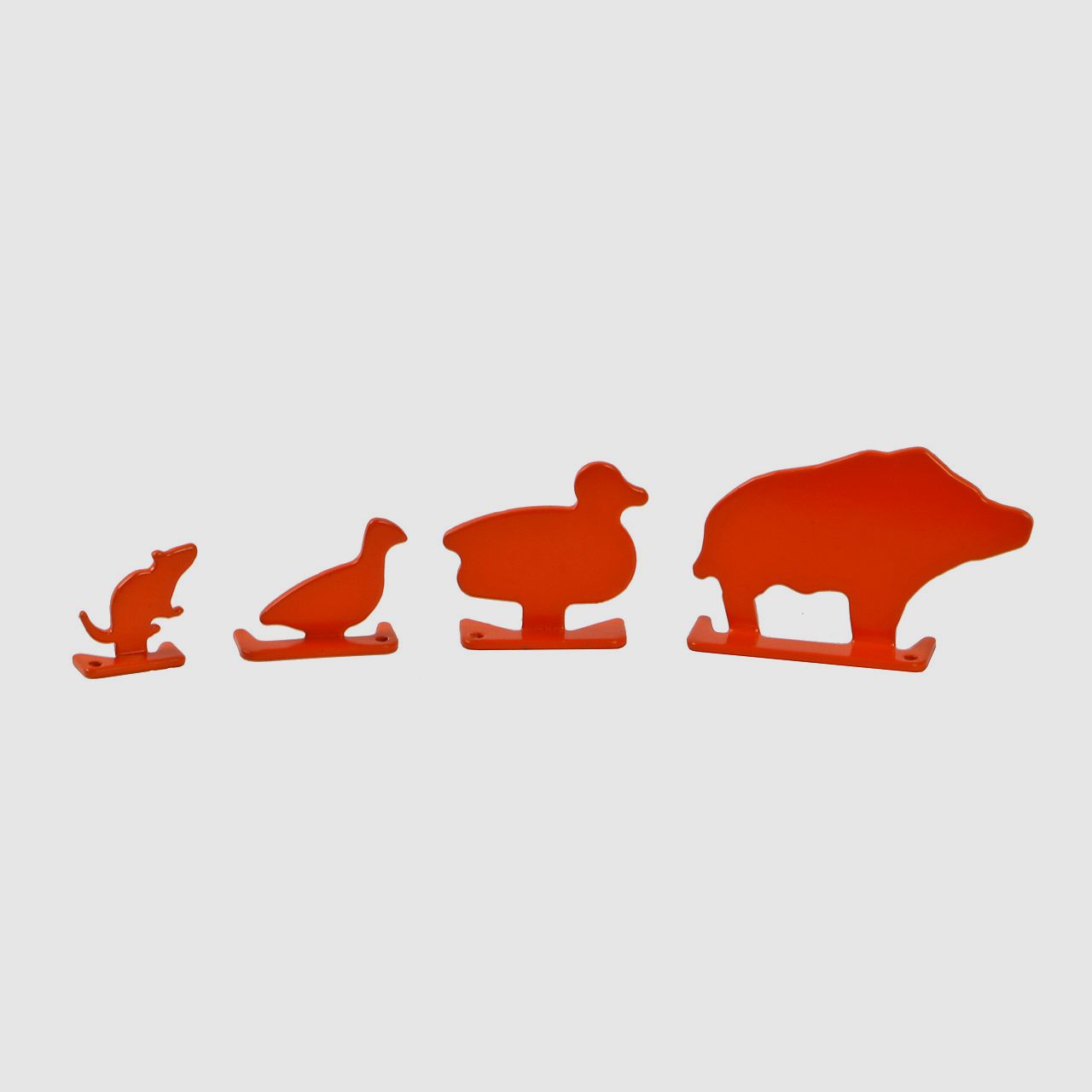 Stahlziele Klappziele Animals 4 Tiermotive zum Aufstellen orange