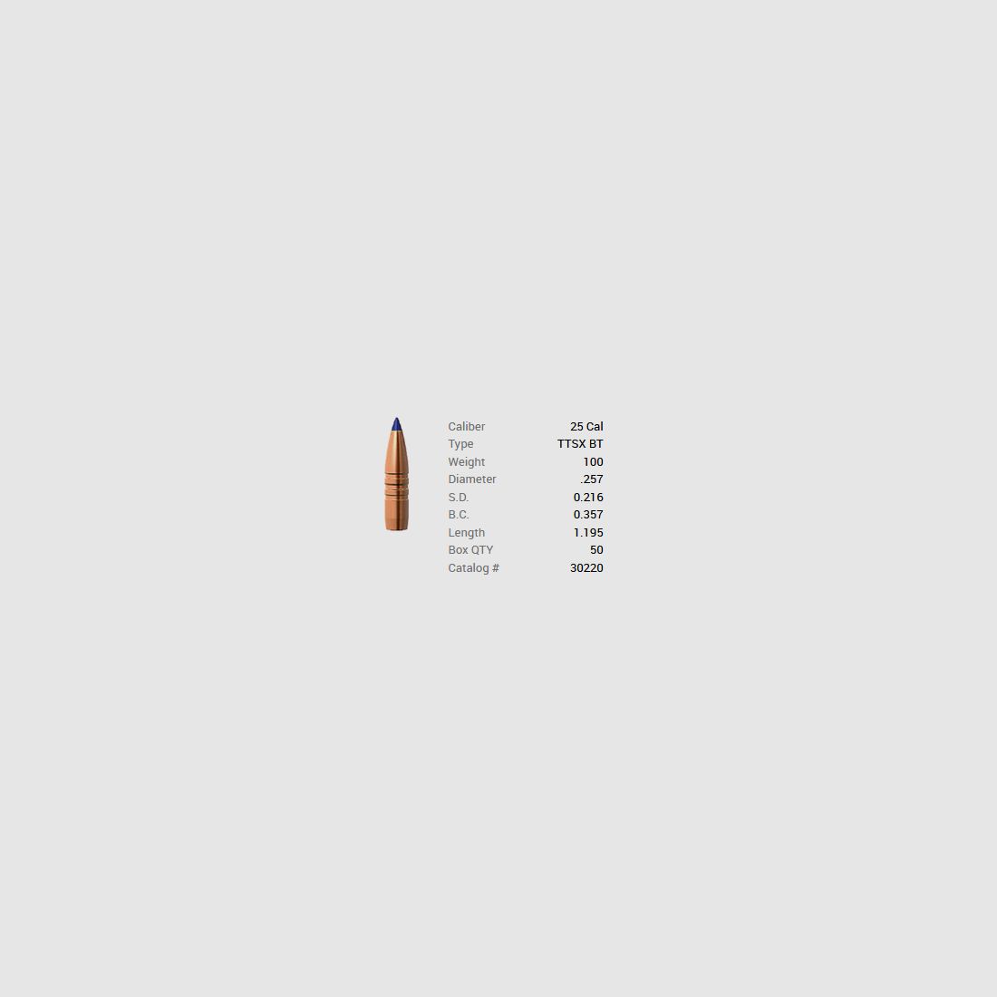 Barnes Geschoss .25/.257 100GR Tipped TSX BT 50 Stück